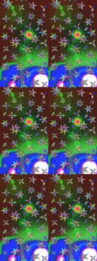 Raster suluboya çiçek deseni, narin çiçekler, yeşil çiçekler, tebrik kartı şablonu. Raster Güzel kumaş deseni.