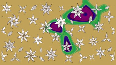 Nazikçe, güzel çiçek arkaplanı. Çiçekli karalama şeklinde Raster çiçek deseni. Sarı renkte çiçekler.