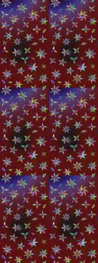 Şirin çiçek elementleri. Renkli Bahar Teması eskiz kalıbı. Raster illüstrasyonu. Taslak desenli, modaya uygun kumaş deseni. Düz Çiçek Elementleri Tasarımı.