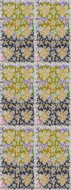 Damask altın soyut çiçek gri ve nötr renklerde pürüzsüz desen. Süslü dekorasyon. Raster illüstrasyonu.