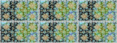 Tarafsız ve altın elementli mavi renklerde altın desen. Raster oryantal süs. Kusursuz altın desen.