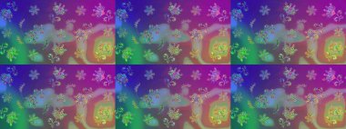 Millefleur 'lar. Küçük mor, mor ve çiçekli oldukça eski bir besin torbası deseni. Tekstil, kumaş, kapaklar, duvar kağıtları, baskı, paket, koleksiyon defteri, örgü, dekupaj için çiçek arkaplanı.