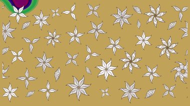 Çocuk stili. Çiçekli eskiz arkaplanı. Düz Çiçek Elementleri Tasarımı. Renkli Bahar Teması çizim şablonu.