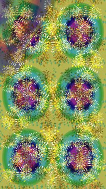 Renkli elementlerle Raster ilginç desen.