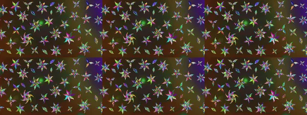 Kahverengi ve gri renkli şirin tekstil tarzında. Çiçek duvar kâğıdı. Raster illüstrasyonu. Renkli çizim kalıbı. Çiçek arka planı.