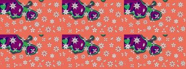 Sevimli çiçek raster deseni. Düz Çiçek Elementleri Tasarımı. Renkli Yaz Temalı eskiz kalıbı. Modaya uygun kumaş deseni.