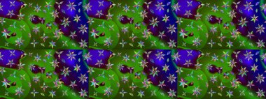 Taslak dekoratif arka plan, çiçek mandala. Çiçek. Raster illüstrasyonu. Yeşil ve mavi renklerde.