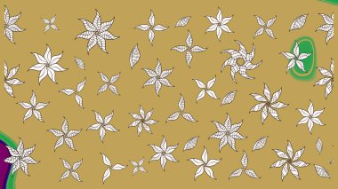 Şirin, zarif çiçekler Raster illüstrasyonu. Tekstil için figür. Yapraklı çizim şekli. Davetiye ve kartpostal tasarımı için dekoratif çiçek unsurları. Poster veya kapak için arkaplan.