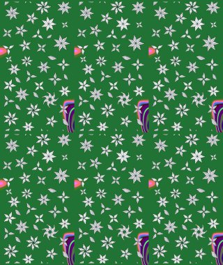 Düz Çiçek Elementleri Tasarımı. Güzel kumaş deseni. Renkli Bahar Teması eskiz kalıbı. Raster illüstrasyonunda çiçek deseni çizimi.