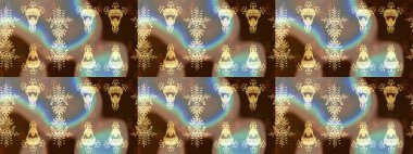 Kahverengi, bej ve nötr renklerde çiçekler. Raster illüstrasyonunda çiçek deseni çizimi.