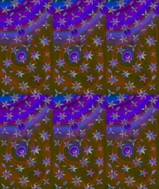 Renkli Bahar Teması eskiz kalıbı. Kahverengi renkli çiçekler. Raster illüstrasyonundaki çiçek desenli çizim. Düz Çiçek Elementleri Tasarımı.