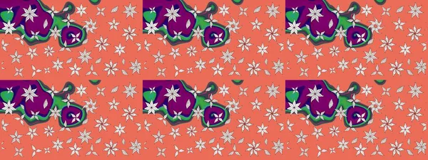 Sevimli çiçek raster deseni. Düz Çiçek Elementleri Tasarımı. Renkli Yaz Temalı eskiz kalıbı. Modaya uygun kumaş deseni.