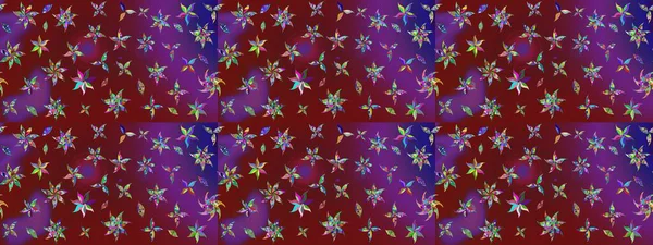 Kırmızı ve mor renkte zarif çiçekli suluboya. Renkli Bahar Teması eskiz kalıbı. Düz Çiçek Elementleri Tasarımı. Raster illüstrasyonu.