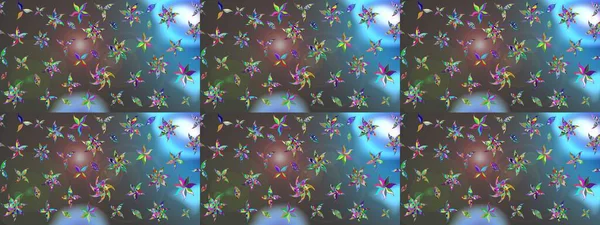 Soyut etnik raster çizim kalıbı. Kabile sanatı boho baskısı, klasik çiçek arkaplanı. Arkaplan dokusu, duvar kağıdı, mavi ve gri renkli çiçek teması.