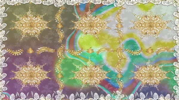 Tarafsız ve altın desenli. Klasik raster şablonu. Tekrarlayan ögelerle kusursuz soyut arkaplan.