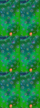 Çiçek kompozisyonu, el boyası, hassas şablon. Manzaralı çiçek deseni. Sevgililer günü ve tebrik kartı konsepti için şık bir davetiye. Üst görünüm, yumuşak yeşil ve mavi renk.