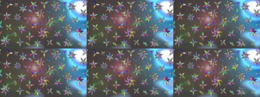 Çiçek ve yapraklı çiçek deseni. Küçük çiçekli şirin bir desen. Raster illüstrasyonu.