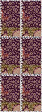 Raster illüstrasyonu. Kahverengi renklerde. Güzel kumaş deseni. Raster illüstrasyonunda kusursuz çiçek deseni.