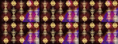 Fine winter ornament. Isolated of raster brown, black and purple snowflakes. Raster illustration. Snowflakes collection.