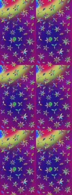 Küçük mor ve menekşe çiçekleri içinde oldukça eski bir besin torbası deseni. Tekstil, kumaş, kapaklar, duvar kağıtları, baskı, paket, koleksiyon defteri, örgü, dekupaj için çiçek arkaplanı..