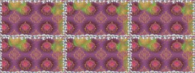 Çiçekli karalama şeklinde Raster çiçek deseni. Yumuşak, bahar çiçekli arka plan. Mor renkte çiçekler.