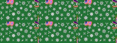 Şirin, zarif çiçekler Raster illüstrasyonu. Davetiye ve kartpostal tasarımı için dekoratif çiçek unsurları. Tekstil için figür. Yapraklı çizim şekli. Poster veya kapak için arkaplan.