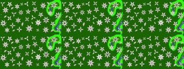 Raster Moda kumaş deseni. Şirin çiçekler. Çizgi çizimi deseni.