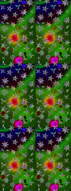 Raster Illustrasyon 'daki Çiçek Deseni' nin son moda çizimi. Düz Çiçek Elementleri Tasarımı. Güzel kumaş deseni. Renkli Yaz Teması çizim şablonu.