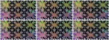 Raster illüstrasyonu. Gri renklerde ve altın elementlerle klasik, pürüzsüz desen.