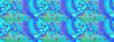 Renkli mavi ve yeşil çizim kalıpları. Elle çizilmiş sonbahar çiçeği deseni. Doodle tarzı. Tekstil ve kapak tasarımı için mükemmel. Mavi ve yeşil renkte çiçekler.