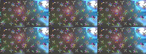 Çiçek ve yapraklı çiçek deseni. Küçük çiçekli şirin bir desen. Raster illüstrasyonu.