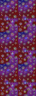 Mor ve kırmızı renkte çiçekler. Düz Çiçek Elementleri Tasarımı. Renkli Bahar Teması eskiz kalıbı. Çiçek desenli eskiz, yaz çiçekleri..