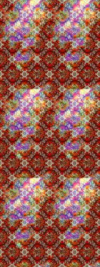 Çok kahverengi ve kırmızı zarif küçük çiçekler ve kahverengi ve kırmızı renkli komik böcekler, raster desen, illüstrasyon.