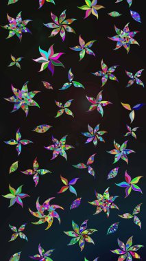 Raster illüstrasyonu. Şirin çiçekli eskiz deseni ve gri ve mavi renkli yapraklar, suluboya çiçek deseni, duvar kağıdı, kart veya kumaş için fayanslı.