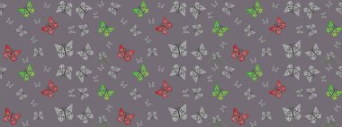 Kart, Davetiye ve Yazdırma için Basit Güzel Kalıp. Güve ile Raster Geçmişi. Renkli Kelebeklerle Bahar Arkaplanı. Güzel Kelebek Siluetleriyle Moda Dekorasyonu.