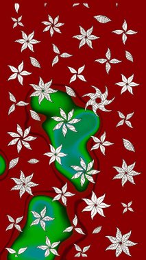 Düz Çiçek Elementleri Tasarımı. Çiçek deseni. Raster illüstrasyonu. Chichi 'nin kumaş kalıbını çiz. Renkli Bahar Teması çizim şablonu.