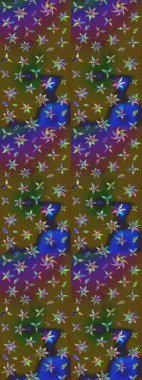 Güzel kumaş deseni. Raster suluboya deseni, narin çiçekler, çiçekler, tebrik kartı şablonu..