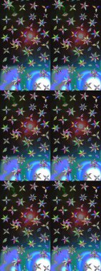 Sketch Floral Pattern in Raster illustration. Flowers on gray and blue colors. Flat Flower Elements Design. Colour Summer Theme sketch pattern Background.