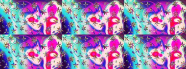 Çiçekli karalama şeklinde Raster çiçek deseni. Tarafsız ve mavi renkte çiçekler. Yumuşak, yaz çiçekli arka plan.