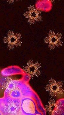 Siyah, kahverengi ve kırmızı renkte kar tanesi süsü. Güzel süs eşyası. Kar taneleri izole edildi. Kar tanesi süsü Raster illüstrasyonu.