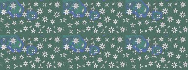 For print on fabric, textiles, wallpaper. Cute floral pattern with buds flowers. Raster illustration. Vintage retro style. Raster. Sketch background.