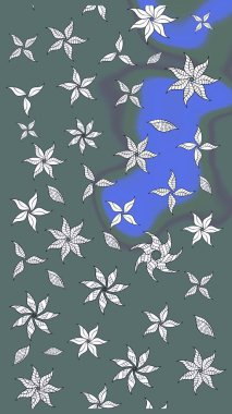 Davetiye ve kartpostal tasarımı için dekoratif çiçek unsurları. Şirin, zarif çiçekler Raster illüstrasyonu. Poster ya da kapak için arka plan. Yapraklı çizim şekli. Tekstil için figür.