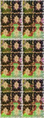 Kahverengi ve bej renklerde altın elementler. Çiçek deseni. Kusursuz raster arka plan. Duvar kâğıdı barok, İspanyol kumaşı. Şekil grafik deseni.