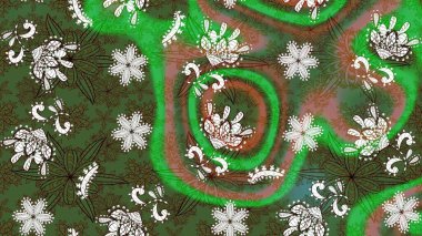 Renkli Bahar Teması eskiz kalıbı. Raster illüstrasyonu. Çiçekli çiçek deseni, suluboya. Düz Çiçek Elementleri Tasarımı. Yeşil ve kahverengi renkte çiçekler.