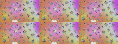 Çiçekli karalama şeklinde Raster çiçek deseni. Nazik, narin çiçek arkaplanı. Tarafsız ve pembe renkte çiçekler.