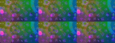 Anti-stres için soyut örnek sayfası. Raster illüstrasyonu. Yeşil ve mavi renklerde.