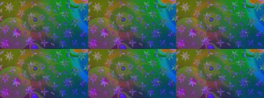 Renkli Bahar Teması eskiz kalıbı. Düz Çiçek Elementleri Tasarımı. Raster..