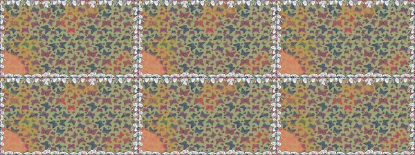 Egzotik hayvanlar. Kumaş, kağıt, ambalaj kâğıdı ve duvar kağıdı tasarımı için harika bir arka plan. Raster illüstrasyonu. Tarafsız, mavi ve pembe kelebekler. Kusursuz..