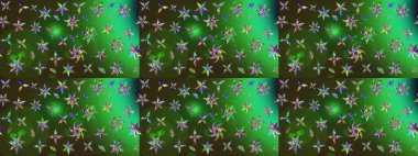 Modern çiçek arkaplanı. Halk tarzı. Parlak renkli çiçekleri ve yeşil ve gri renkte yaprakları olan harika bir çiçek deseni. Moda baskıları için zarif bir şablon.