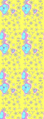 Karşılama ya da düğün geçmişi olarak kullanılabilir. Sarı lale çiçekli Raster eskiz deseni. Paket kağıdı için en iyisi. Doğal kozmetik ürünleri, parfüm, çiçekçi dükkanı için bahar ihalesi tasarımı.